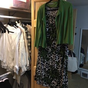 Danny and Nicole two piece dress set green and black size 3x woman’s